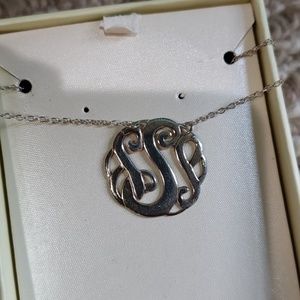 3 S initial necklace silver